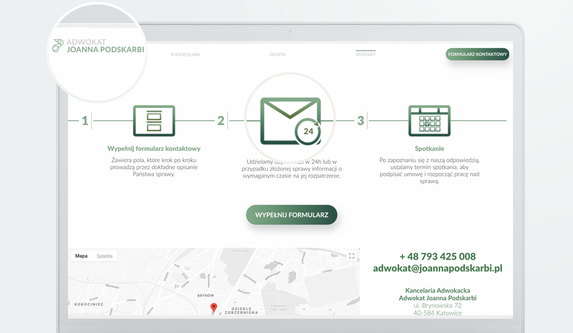 Widok formularza kontaktowego